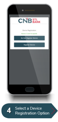 SAC Login Process Step 4 - Select a Device Registration Option